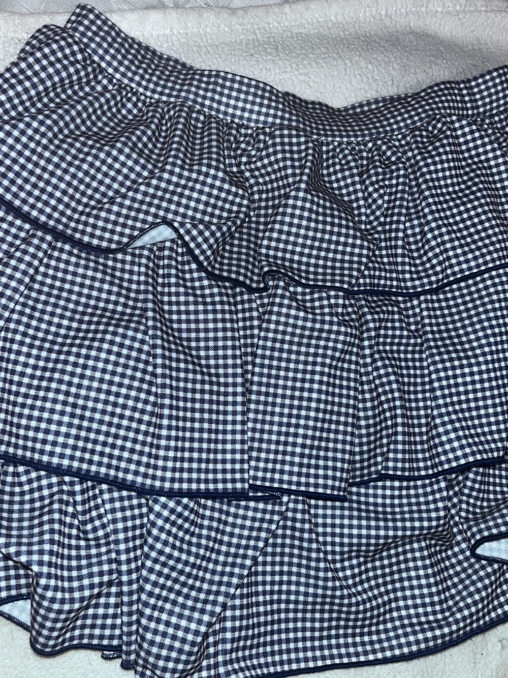 Zara Black & White Gingham Ruffle Tiered Skirt